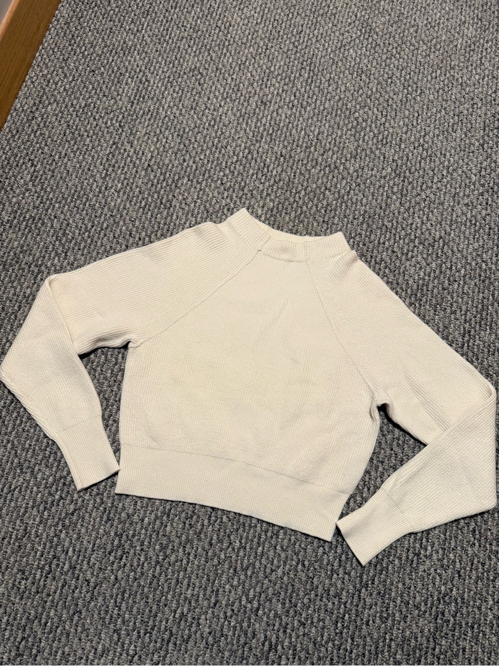 Free People cotton mock neck sweater cream ivory